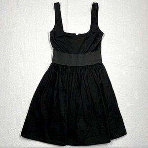 Aqua Sleeveless Black‎ Dress Square Neck Size Small